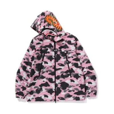 BAPE Pink Full-Print Hoodie Jacket for Men 1k20-140-017