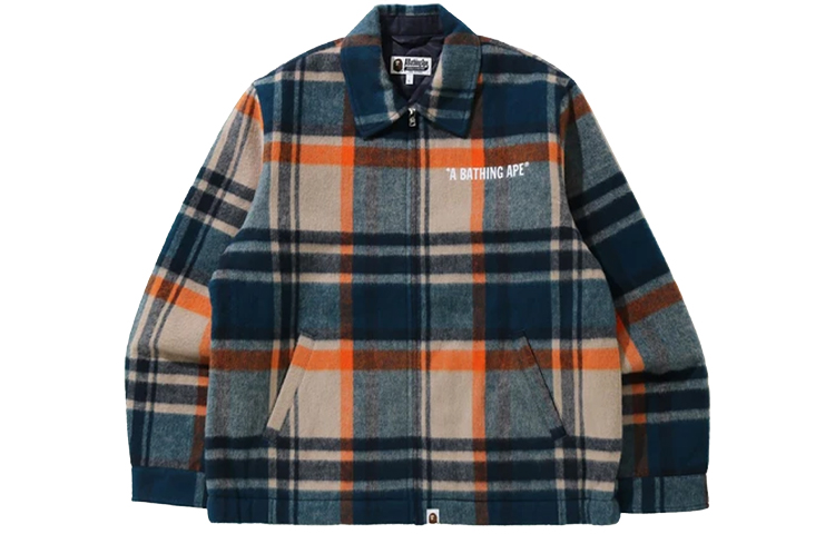 BAPE Plaid Full-Zip Long Sleeve Jacket 1G80-140-027