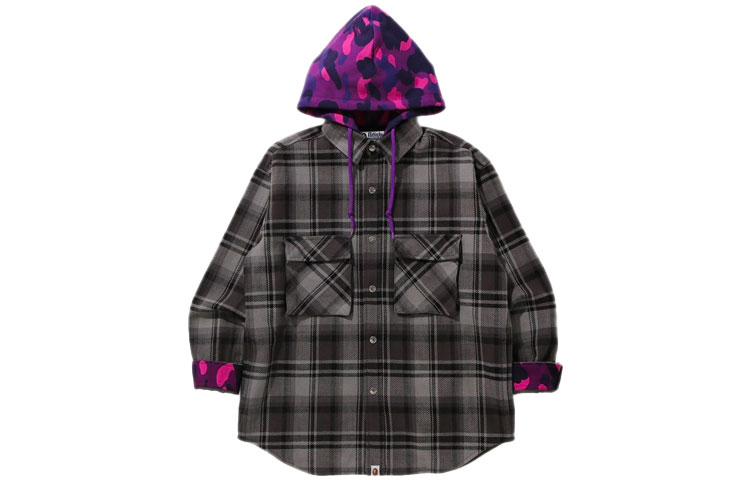 BAPE Plaid Hooded Casual Jacket for Men 1G70-140-005