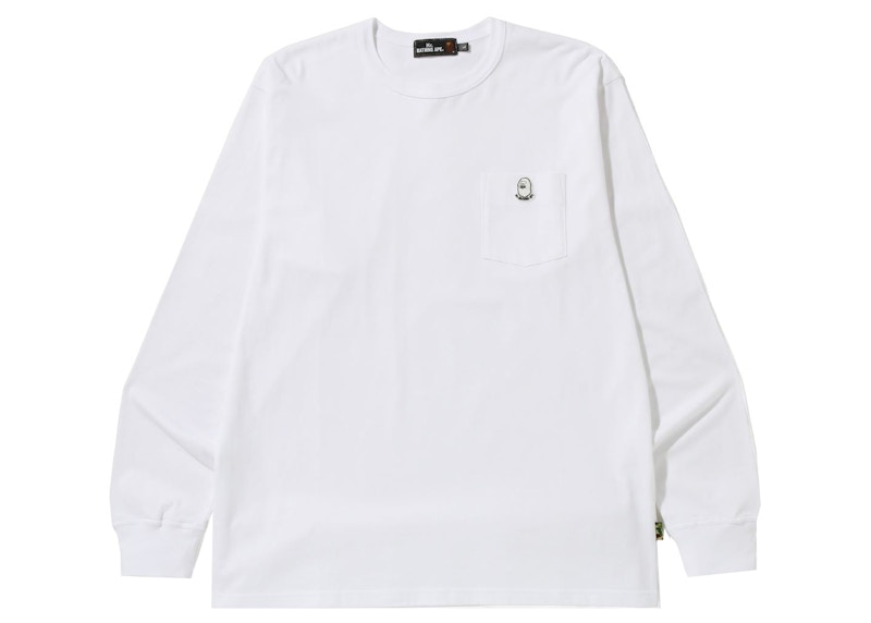 BAPE Pocket Wide Fit L S Tee 'White'