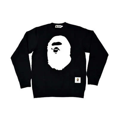 BAPE Premium Happy New Year Ape Head Logo Crewneck (SS22) Black