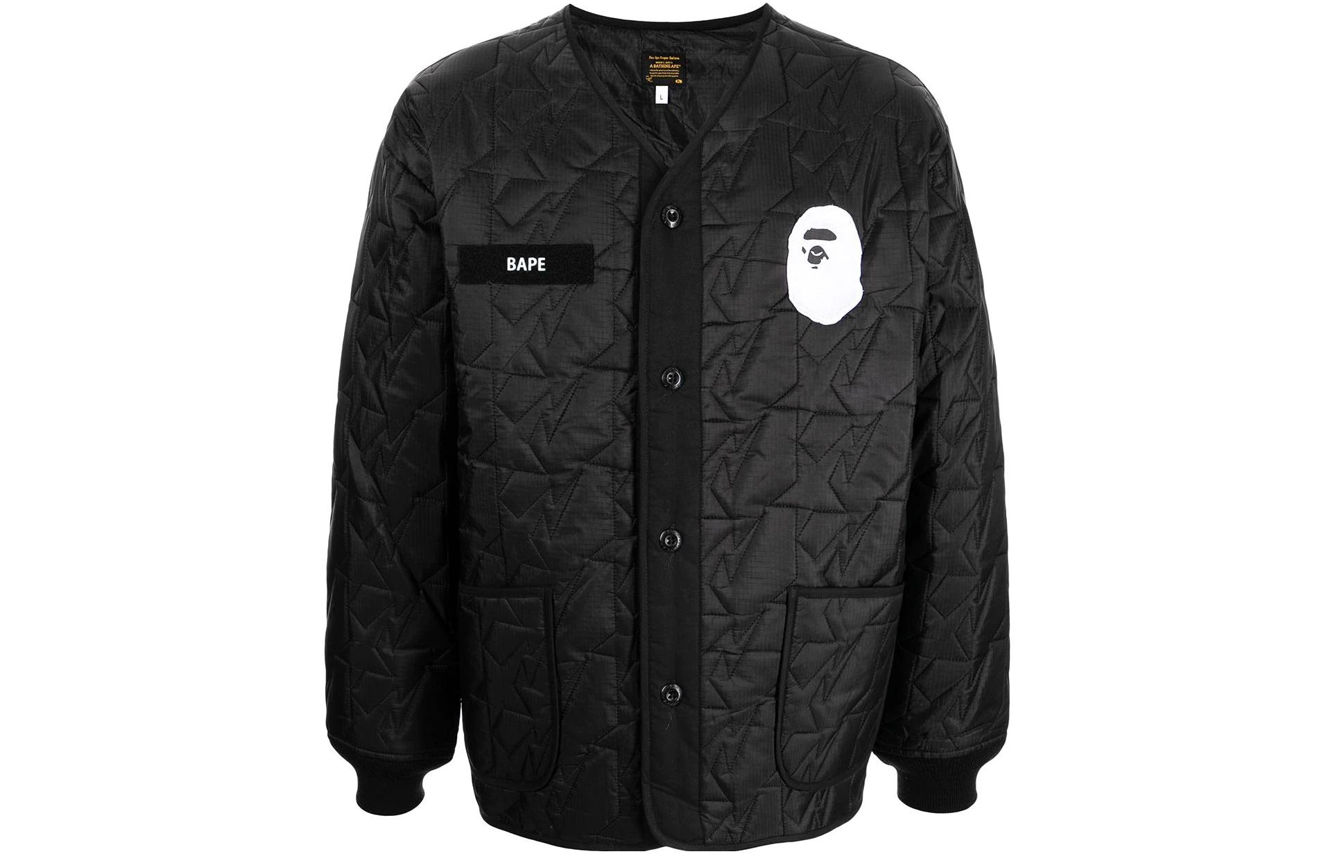 BAPE Printed Logo Casual Straight Long-Sleeve Jacket for Men 001LJH801007M