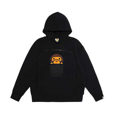 BAPE Printed Mesh Zipper Pocket Hoodie Black () 0MXSW0409105DBKX