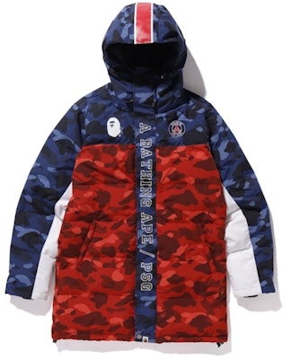 Bape PSG 海军蓝长款羽绒外套 Buy Bape PSG 海军蓝长款羽绒外套