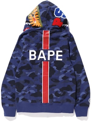 Bape PSG Shark Full Zip Hoodie Navy Order Bape PSG Shark Full Zip Hoodie Navy