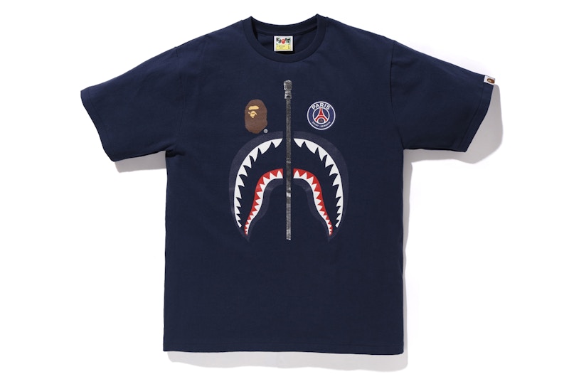 Bape PSG Shark Tee Navy