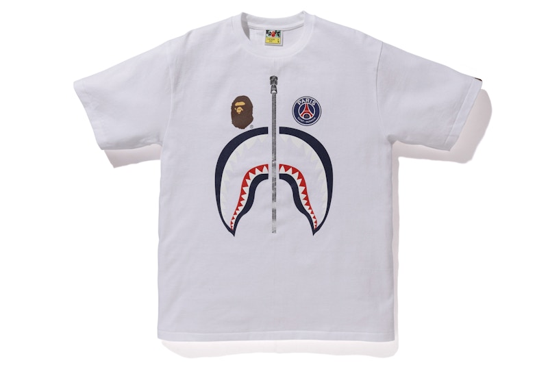 Bape PSG Shark Tee White