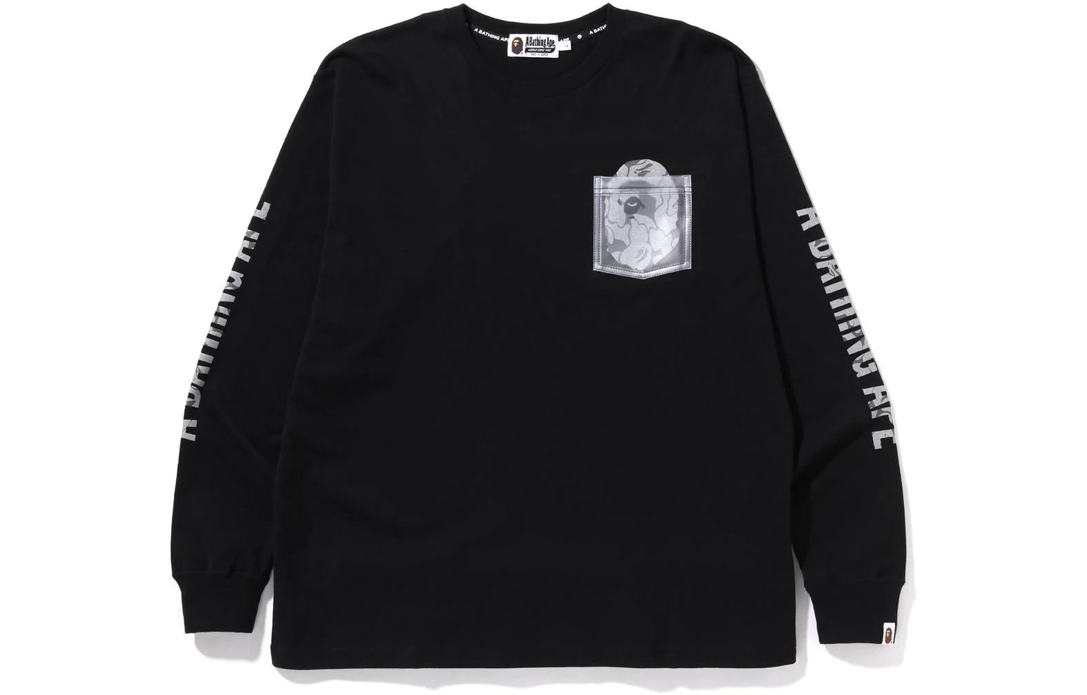 BAPE Reflective Camo Ape Head Relaxed Long Sleeve Tee Mens 1H80-111-011