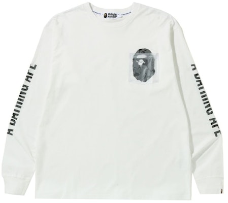 BAPE Reflective Solid Camo Ape Head Relaxed Fit Pocket L S Tee 'White' Buy BAPE Reflective Solid Camo Ape Head Relaxed Fit Pocket L S Tee 'White'
