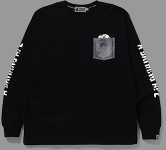 Camiseta BAPE Reflectiva Camo Ape Head Bolsillo Relajado Manga Larga 'Negra' Lookbook Camiseta BAPE Reflectiva Camo Ape Head Bolsillo Relajado Manga Larga 'Negra'