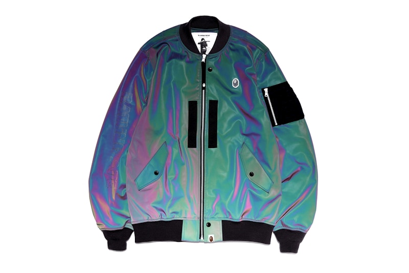 BAPE Reflector Light Weight Bomber Jacket Green