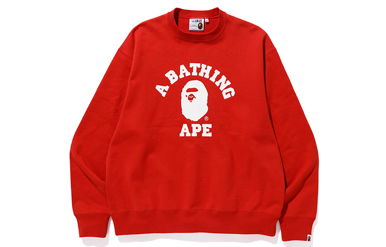 BAPE Relaxed Classic College Crewneck Ape Head Winter Sweatshirt Unisex 0ZXSWM113016E