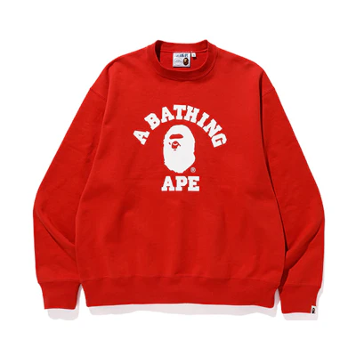 BAPE Relaxed Classic College Crewneck Ape Head Winter Sweatshirt Unisex 0ZXSWM113016E