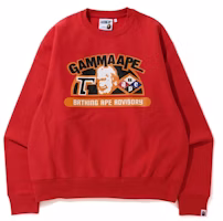 BAPE Relaxed Classic Gamma Ape Crewneck Red BAPE Relaxed Classic Gamma Ape Crewneck Red
