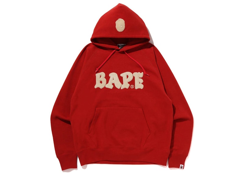 BAPE Relaxed Fit Pullover Hoodie 'Red'