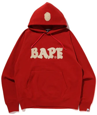 BAPE Relaxed Fit Pullover Hoodie 'Red' Buy BAPE Relaxed Fit Pullover Hoodie 'Red'