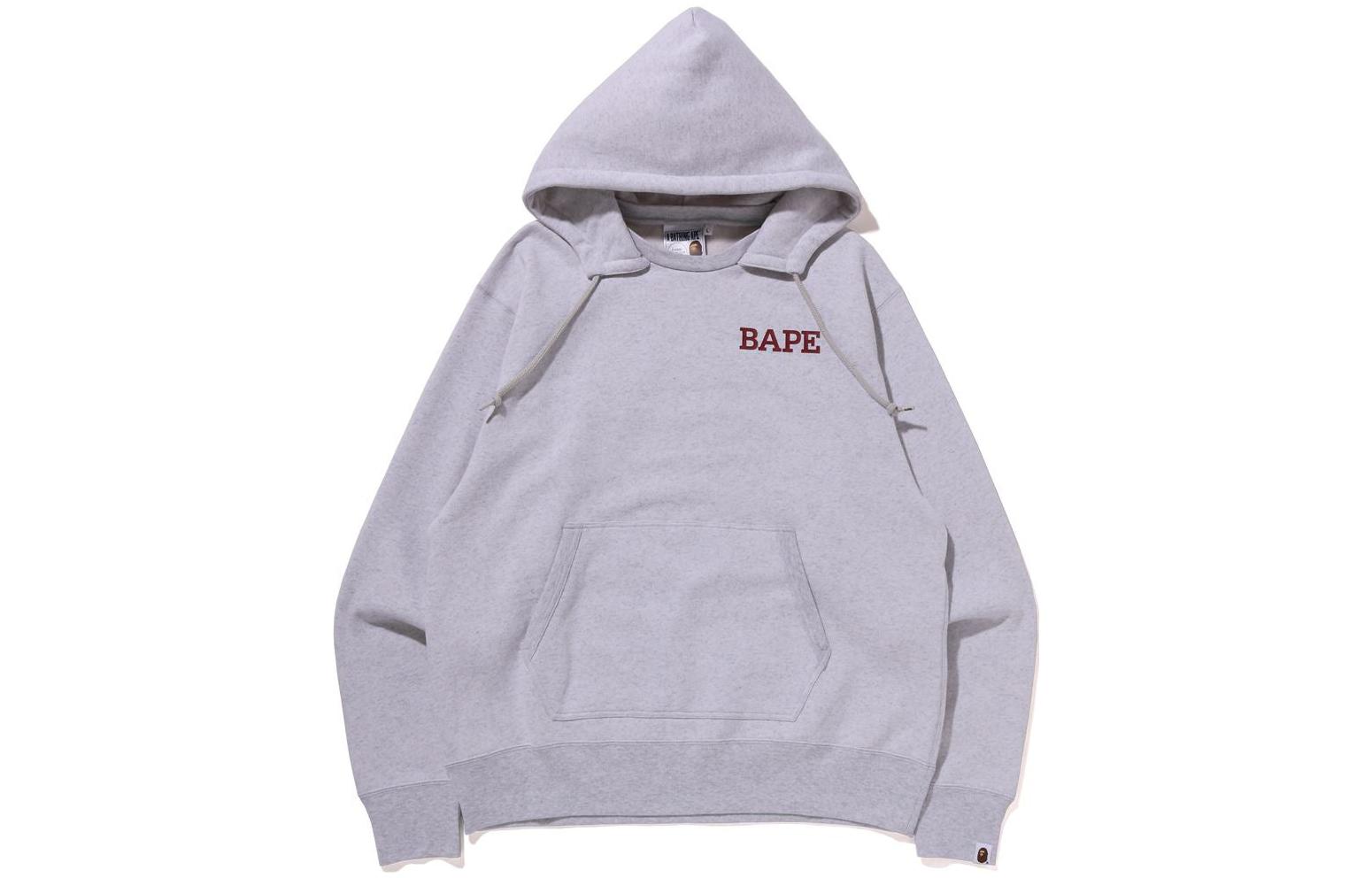 BAPE Relaxed Fit Pullover Hoodie Printed Long-Sleeve Sweatshirt 1I80-114-002