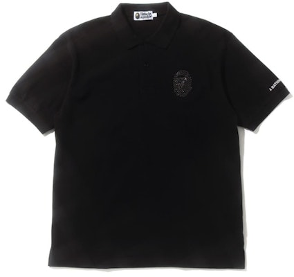 BAPE Relaxed Multi Color Crystal Stone Polo Black Buy BAPE Relaxed Multi Color Crystal Stone Polo Black