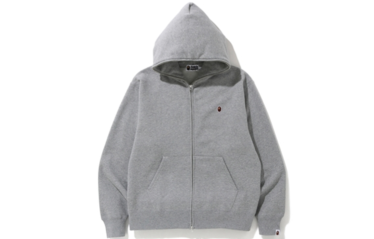 BAPE Relaxed One Point Full Zip Hoodie Jacket Unisex - Gray 1F80-115-004GREY