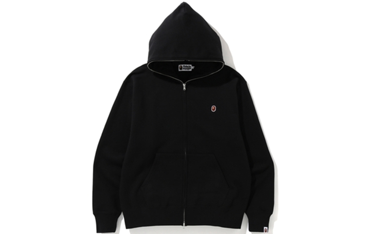 BAPE Relaxed One Point Full Zip Hoodie Unisex Black 1F80-115-004BLACK
