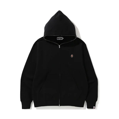 BAPE Relaxed One Point Full Zip Hoodie Unisex Black 1F80-115-004BLACK