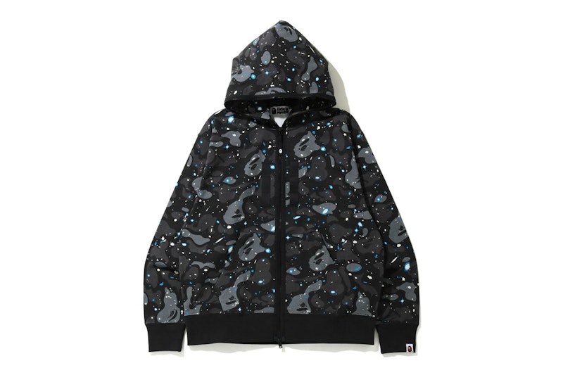 Buy BAPE Relaxed Space Camo Full Zip Hoodie Hitam