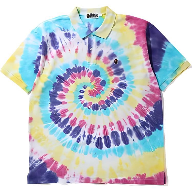 BAPE Relaxed Tie Dye Polo Unisex Shirt. 1G30-112-009