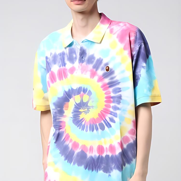 Lookbook BAPE 寬鬆染色 Polo 男女上衣. 1G30-112-009