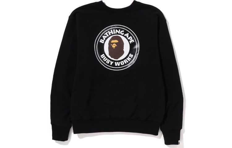 BAPE Reversible Crewneck Sweatshirt with Letter Logo Print 1I80-113-002