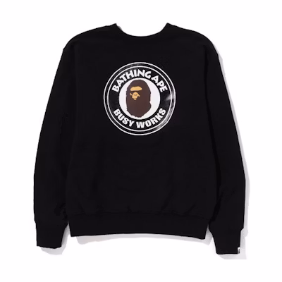 BAPE Reversible Crewneck Sweatshirt with Letter Logo Print 1I80-113-002