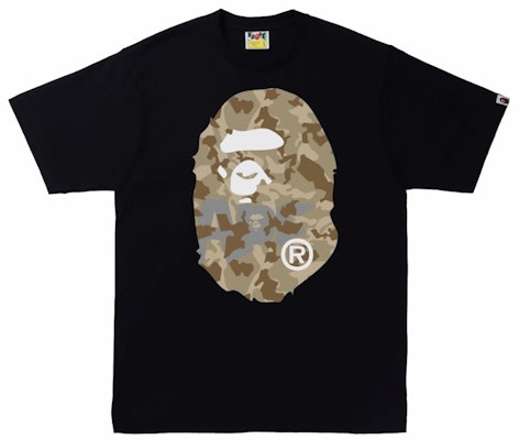BAPE Sand Camo Big Ape Head Tee Black/Beige Buy BAPE Sand Camo Big Ape Head Tee Black/Beige