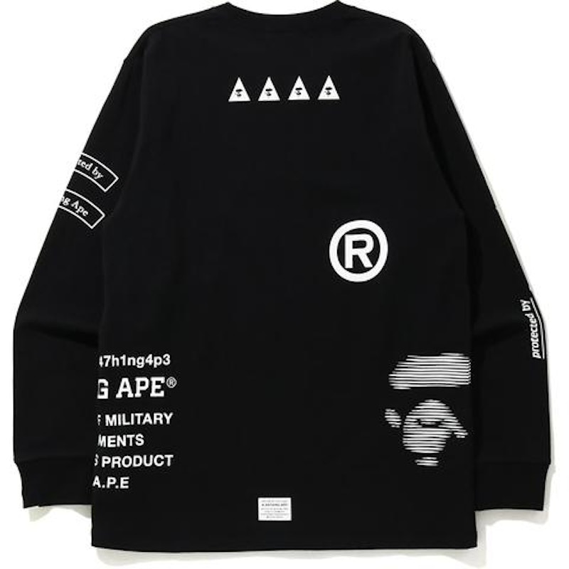 BAPE Security Multi Print L/S Tee Black 圖 2