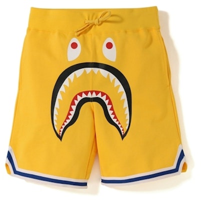 Bape Shark Basketball Sweatshorts Yellow Buy Bape Shark Basketball Sweatshorts Yellow