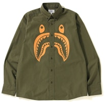 Bape Shark BD Shirt Olive Bape Shark BD Shirt Olive