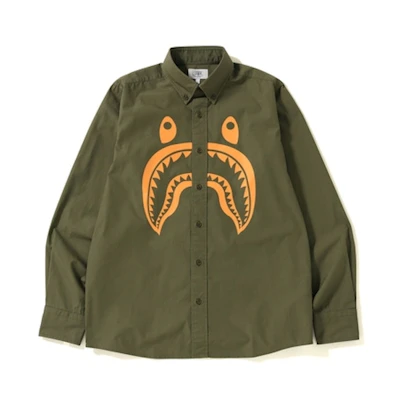 Bape Shark BD Shirt Olive