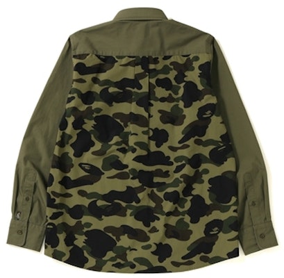 Bape Shark BD Shirt Olive Order Bape Shark BD Shirt Olive