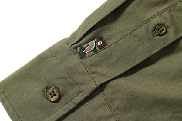 Bape Shark BD Shirt Olive Lookbook Bape Shark BD Shirt Olive