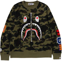 BAPE Shark Camo Crewneck Long Sleeve Sweatshirt Unisex 1K80-113-010 BAPE Shark Camo Crewneck Long Sleeve Sweatshirt Unisex 1K80-113-010