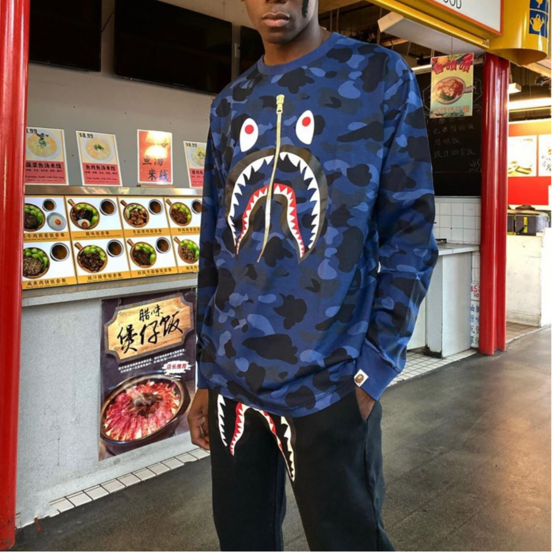 BAPE Shark Camo Crewneck Long Sleeve T-Shirt Unisex. 1G80-111-007 圖 4