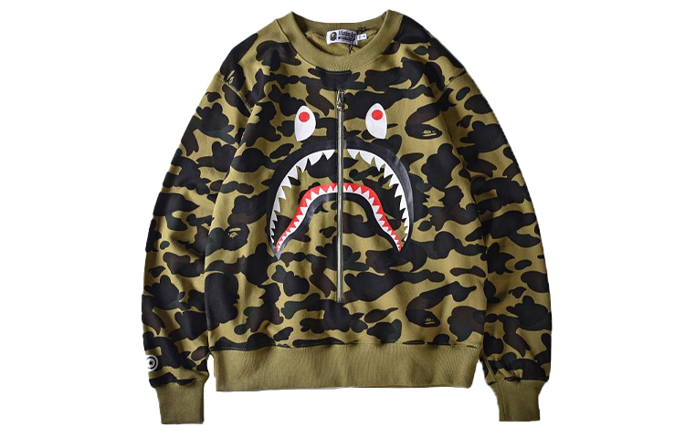 BAPE Shark Camo Crewneck Long Sleeve T-Shirt Unisex. 1G80-111-007 圖 5