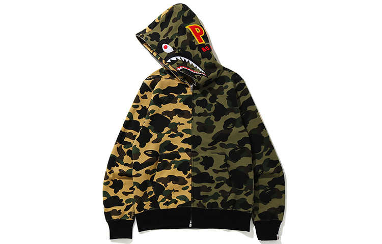BAPE Shark Camo Print Hoodie Unisex Sweatshirt 0ZXSWM115004E