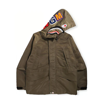 BAPE Shark Embroidered Lettering Hoodie Jacket for Men. 0ZXJKM141004H