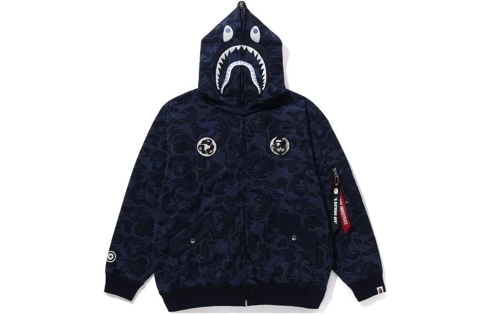 BAPE Shark Full-Zip Hoodie Printed Design for Men 1J73-115-905
