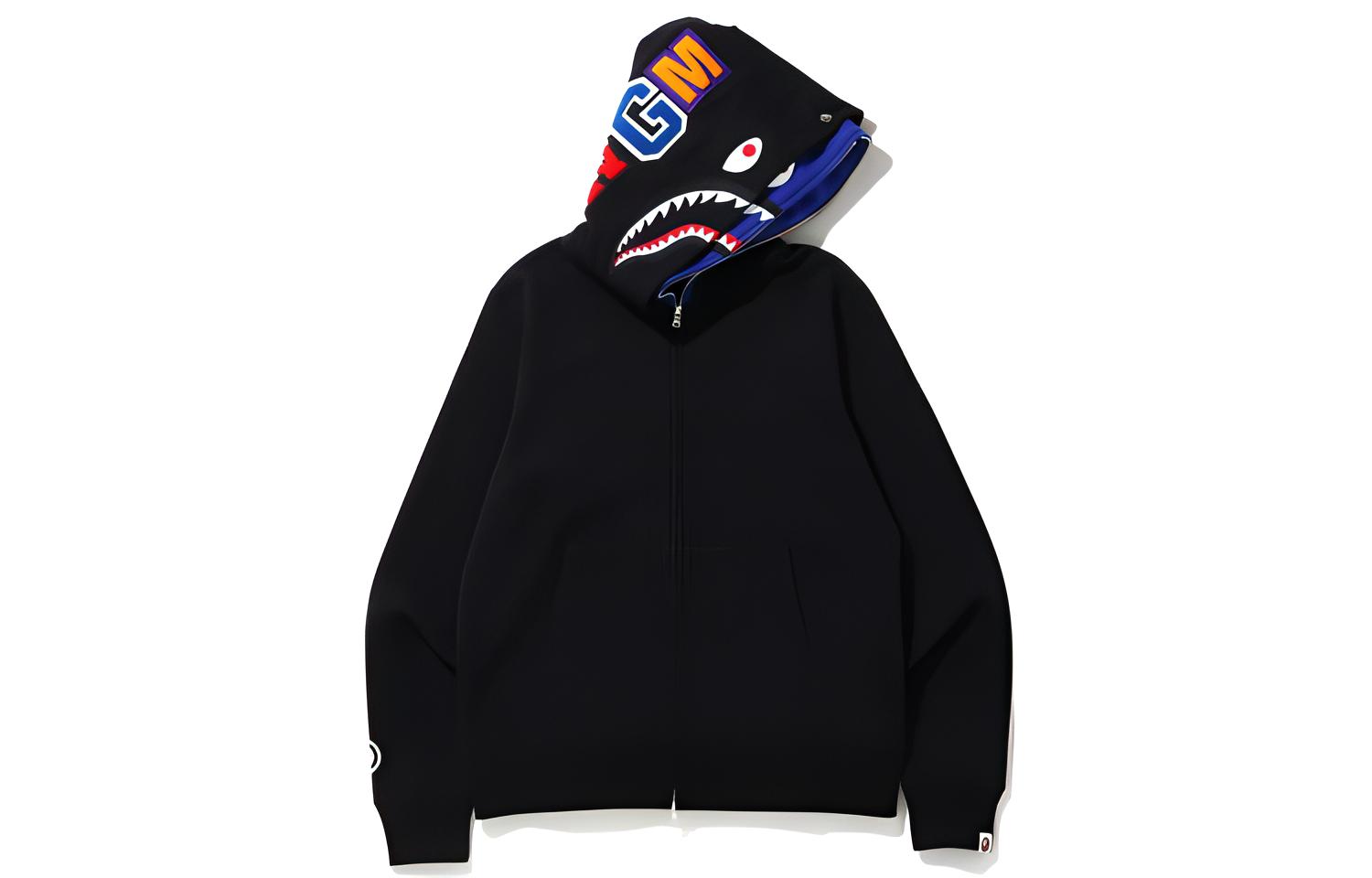 BAPE Shark Full Zip Double Hoodie Sweatshirt for Men 1G20-115-005