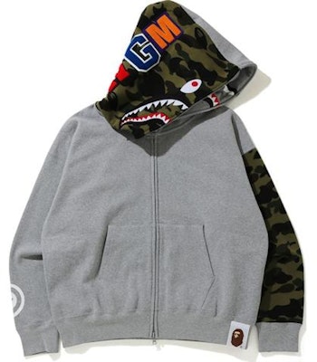 Bape Shark Full Zip Hoodie Grey Buy Bape Shark Full Zip Hoodie Grey