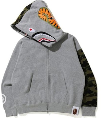 Bape Shark Full Zip Hoodie Grey Order Bape Shark Full Zip Hoodie Grey
