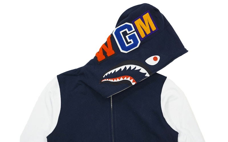 Order Chaqueta Varsity con Capucha Tiburón BAPE Azul Marino