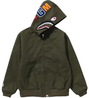 BAPE Shark Hoodie Kangaroo Pocket Long Sleeve Workwear Jacket for Men 1K70-141-005 BAPE Shark Hoodie Kangaroo Pocket Long Sleeve Workwear Jacket for Men 1K70-141-005