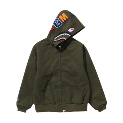 BAPE Shark Hoodie Kangaroo Pocket Long Sleeve Workwear Jacket for Men 1K70-141-005