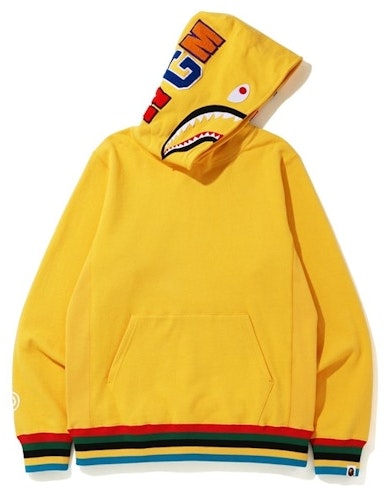bape-shark-line-rib-pullover-hoodie-yellow